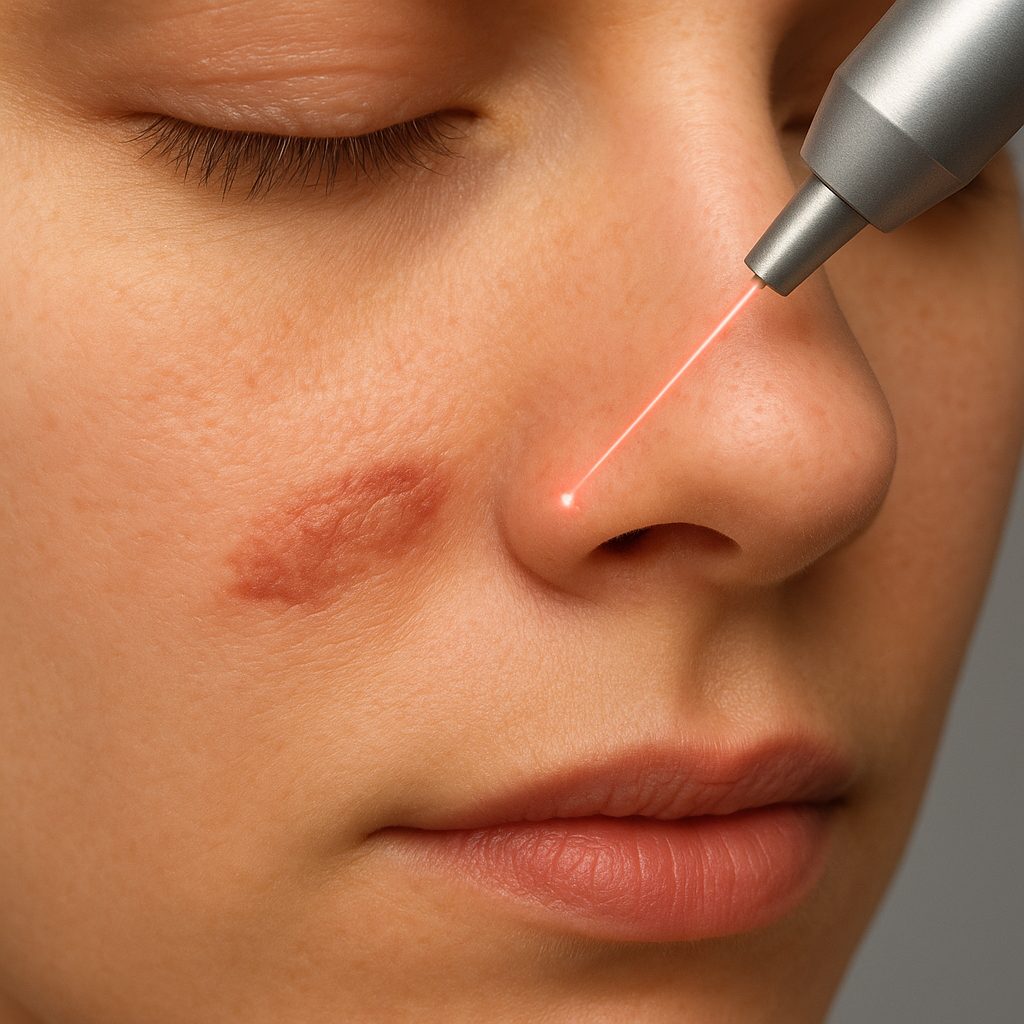 Laser scar removal treatment on nose
