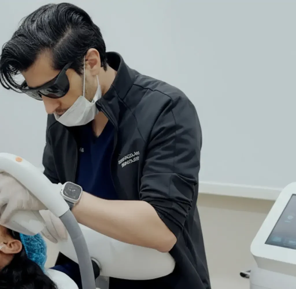 Patient receiving Botox and laser skin rejuvenation at Reveal Clinics Riyadh