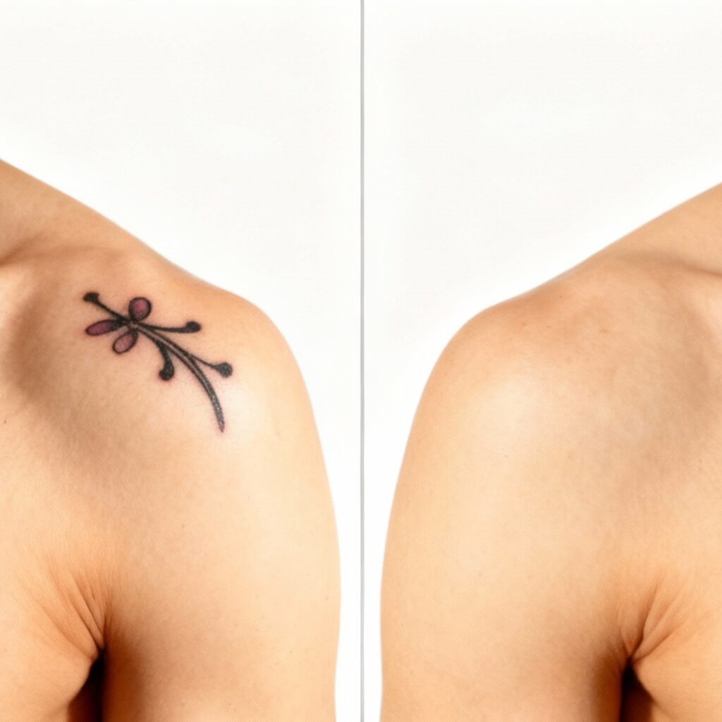 Close-up of skin with no visible scarring after tattoo removal.