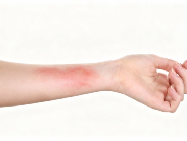 Skin reaction after laser tattoo removal with mild redness