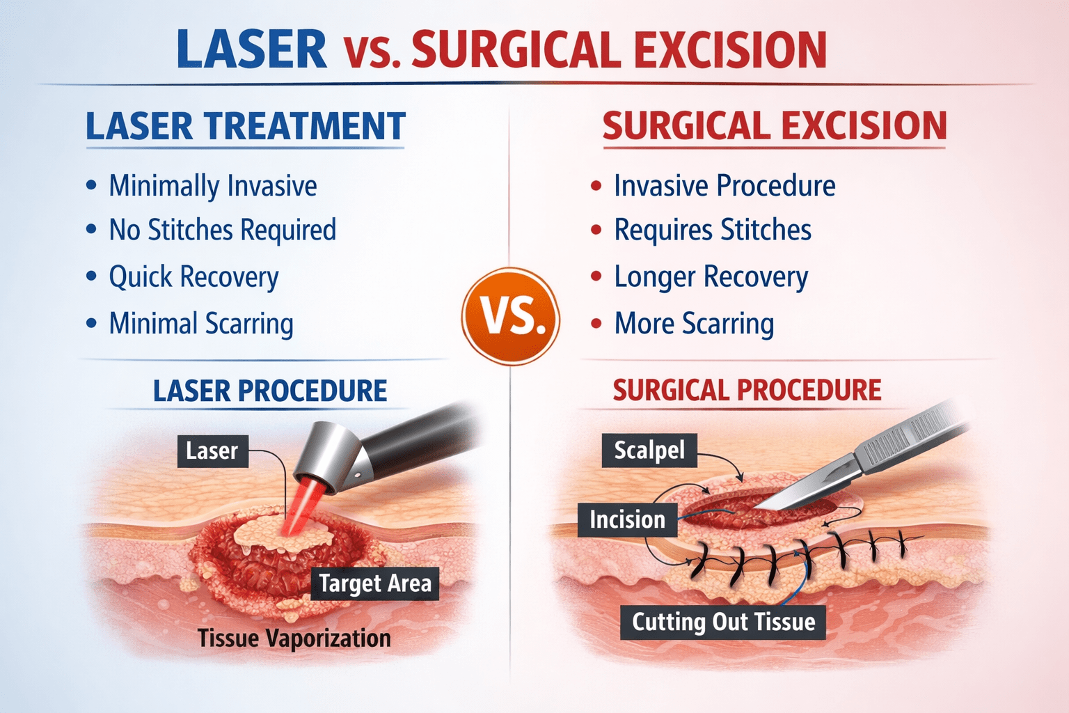 Comparison between laser and surgical birthmark removal