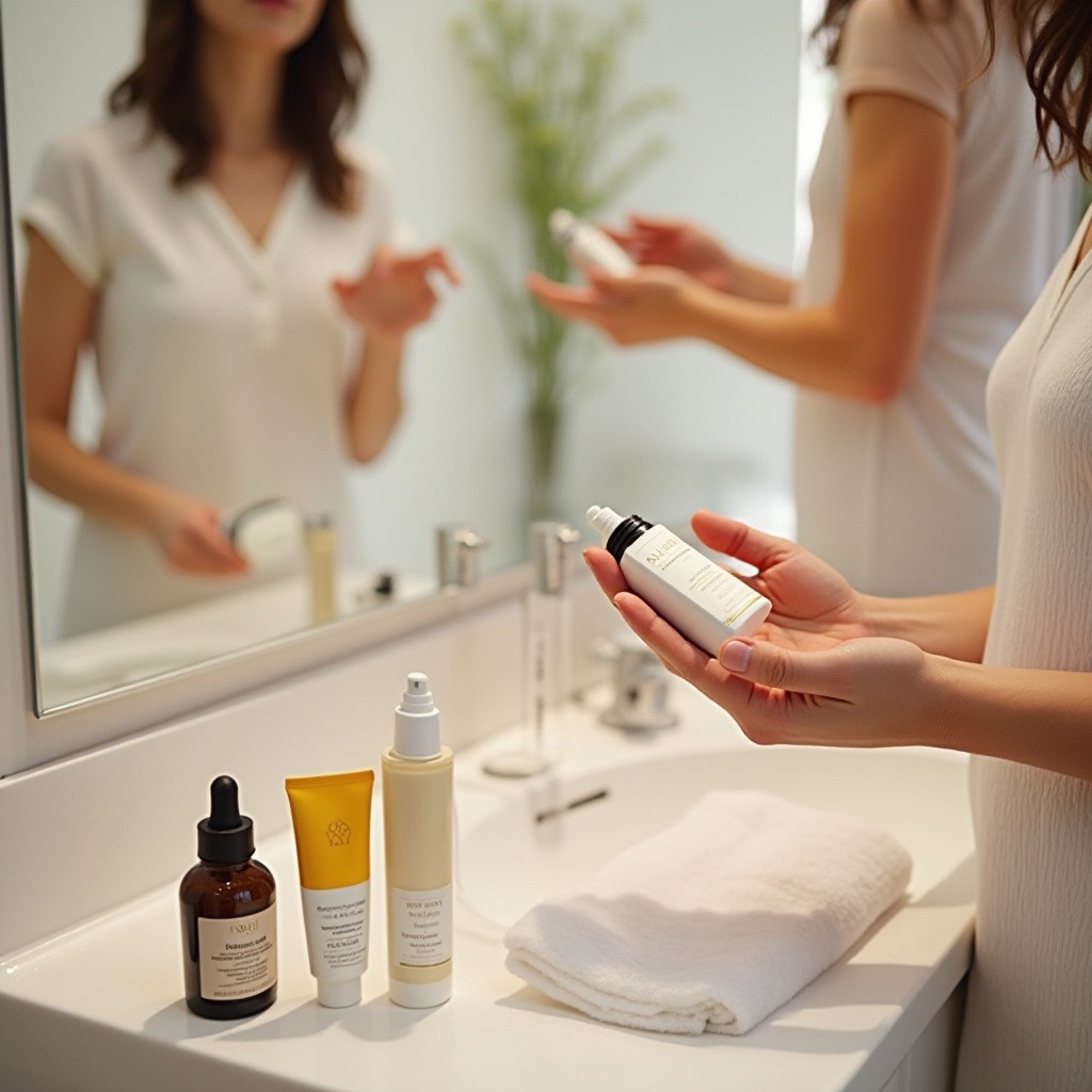 Woman applying sunscreen in summer