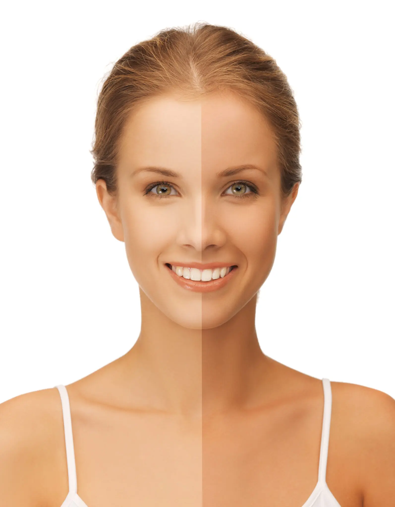before and after results showing improved skin brightness from salmon DNA treatment