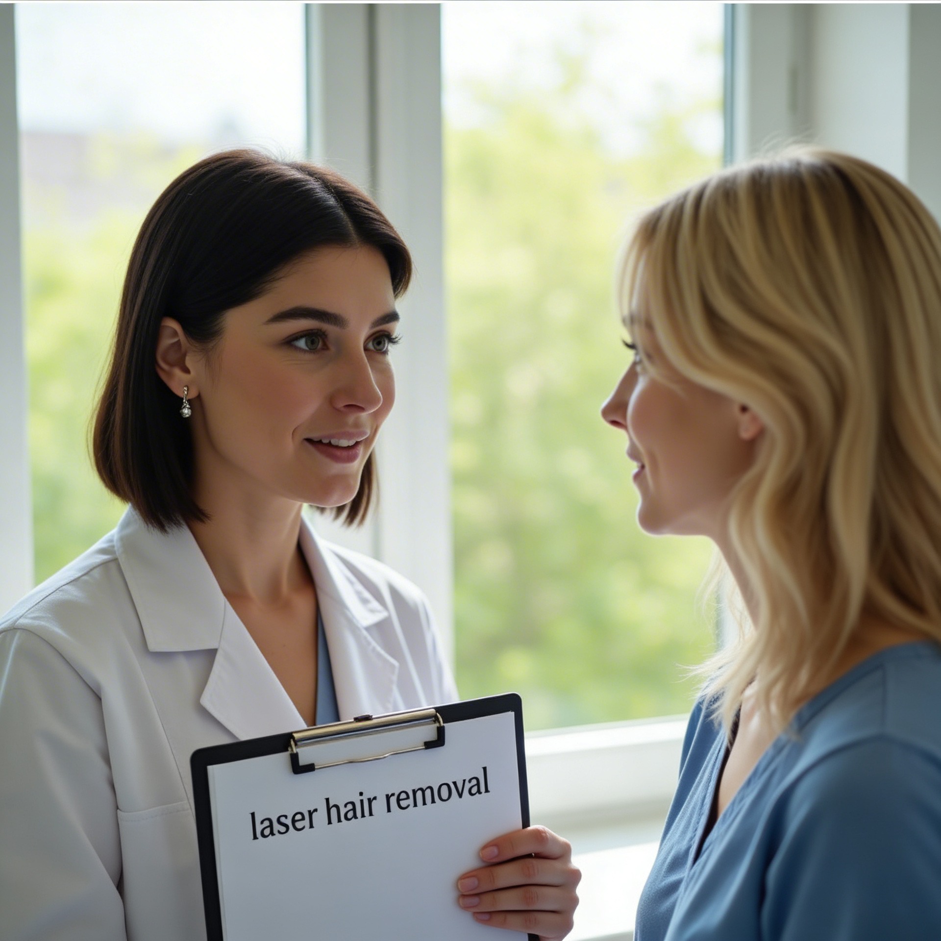 Dermatology consultation for laser hair removal
